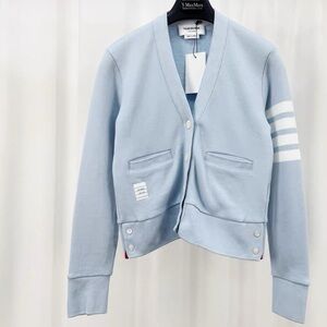 Authentic Thom Browne Light Blue Knit with White Label